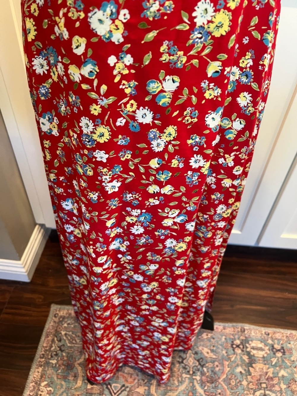 Rabbit Rabbit Rabbit Red Floral Dress with Yellow & Blue Blooms Size 4P - Picture 5 of 10